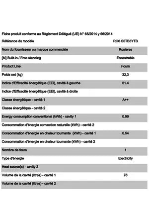 Four encastrable Rosieres RO6 S5TB3YTB + Tournebroche
