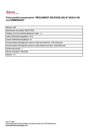 Four encastrable Neff B64VT73N0