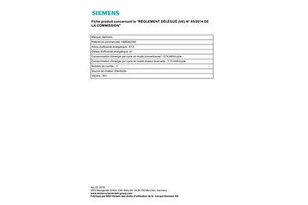 Four encastrable Siemens VB558C0S0