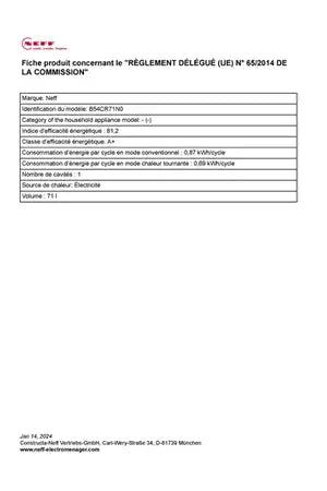 Four encastrable Neff B54CR71N0