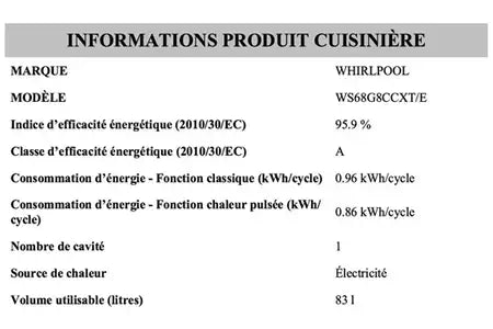 Gazinière Whirlpool WS68G8CCXT/E