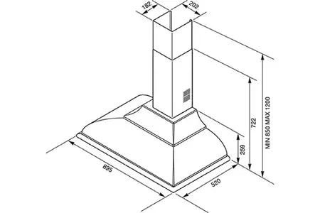 Hotte décorative murale Smeg KC19AOE