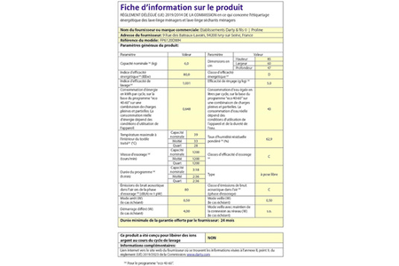 Lave-linge hublot PROLINE FP6120DWH