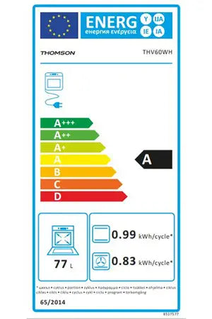 Cuisinière vitrocéramique Thomson THV60WH