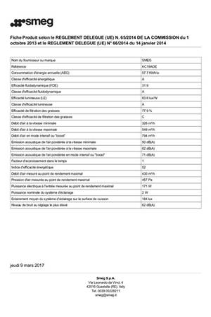 Hotte décorative murale Smeg KC19AOE