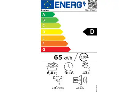 Lave-linge hublot PROLINE FP6120DWH