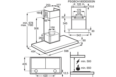 Hotte décorative murale Electrolux LFT766X