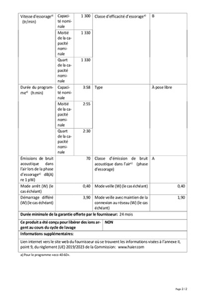 Lave-linge hublot HAIER HW100-B14959U1FR