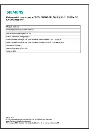 Four encastrable Siemens HB578BBS6