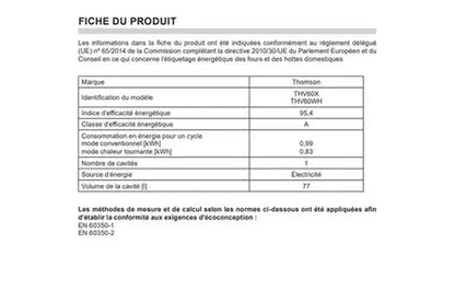 Cuisinière vitrocéramique Thomson THV60X