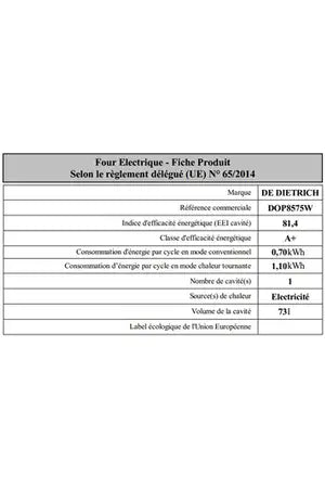 Four encastrable De Dietrich DOP8575W