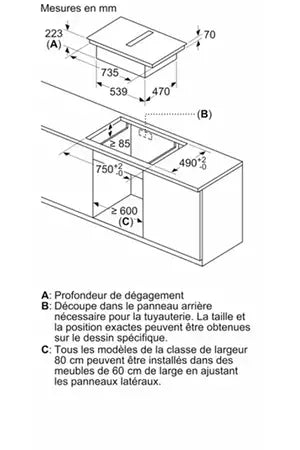 Plaque de cuisson avec hotte intégrée Neff V68TTX4L0 N90 + Hotte intégrée