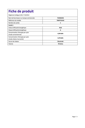 Four encastrable Thomson TMFP701IX2