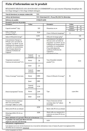Lave-linge hublot TCL FF0824WA0FR