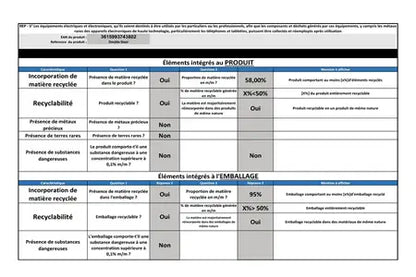 Réfrigérateur congélateur en haut Proline DD303BSL