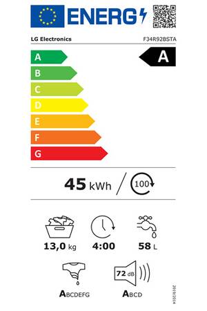Lave-linge hublot Lg F34R92BSTA