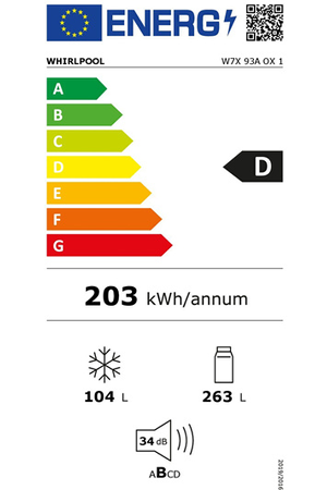 Réfrigérateur congélateur en bas Whirlpool W7X93AOX1