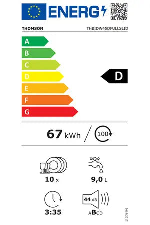 Lave-vaisselle Thomson THBIDW45DFULLSLID - ENCASTRABLE 45CM