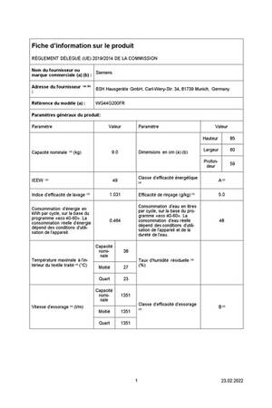 Lave-linge hublot Siemens WG44G200FR VARIOSPEED